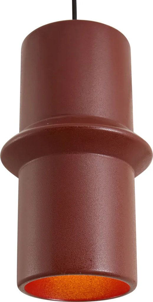 Candeeiro suspenso retro vermelho com preto 3 luzes - Monti