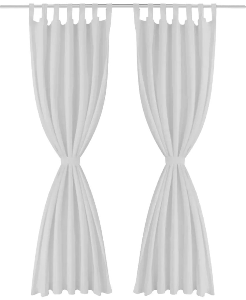 Cortinas de cetim com presilhas, 2 pcs 140 x 175 cm branco