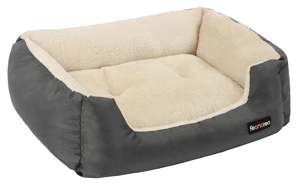 Cama para cães FEANDREA, almofada reversível, 70 x 55 x 21 cm, cinza escuro