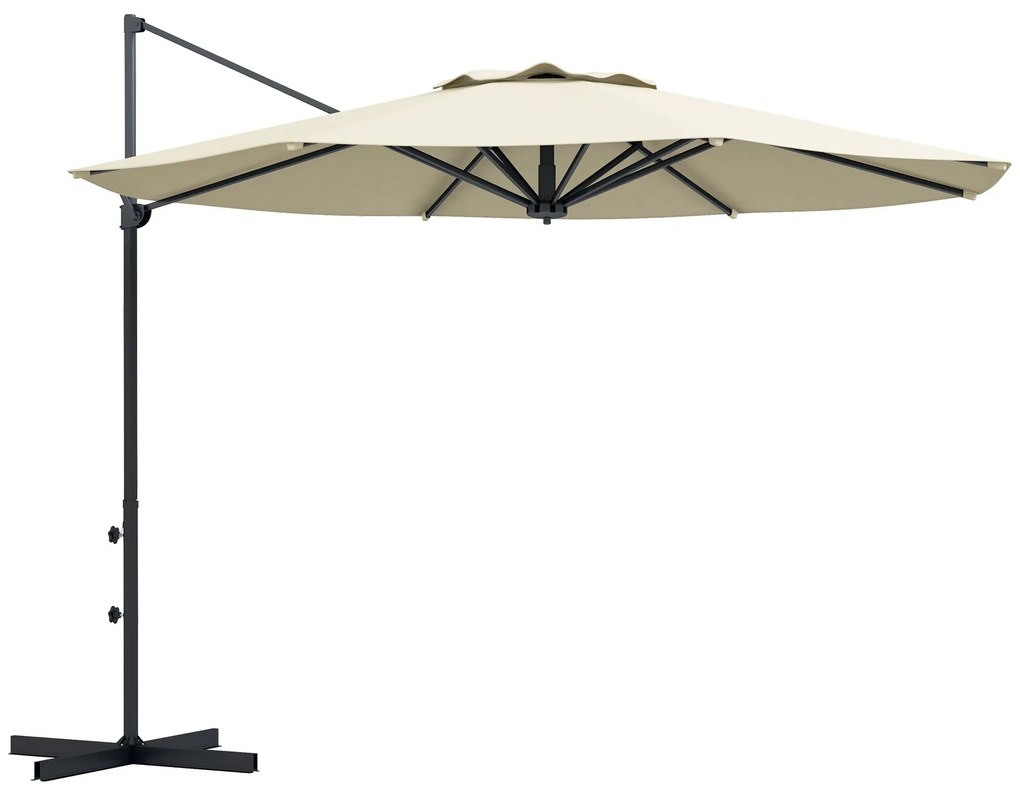 Chapéu de Sol Excêntrico Ø294x242 cm Chapéu de Sol de Jardim com Altur