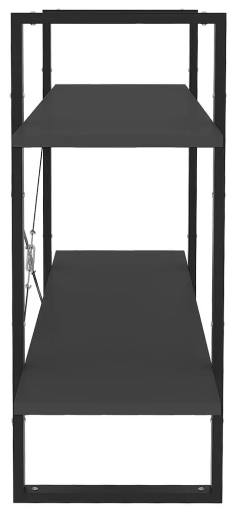 Estante com 2 prateleiras 100x30x70 cm derivados madeira cinza