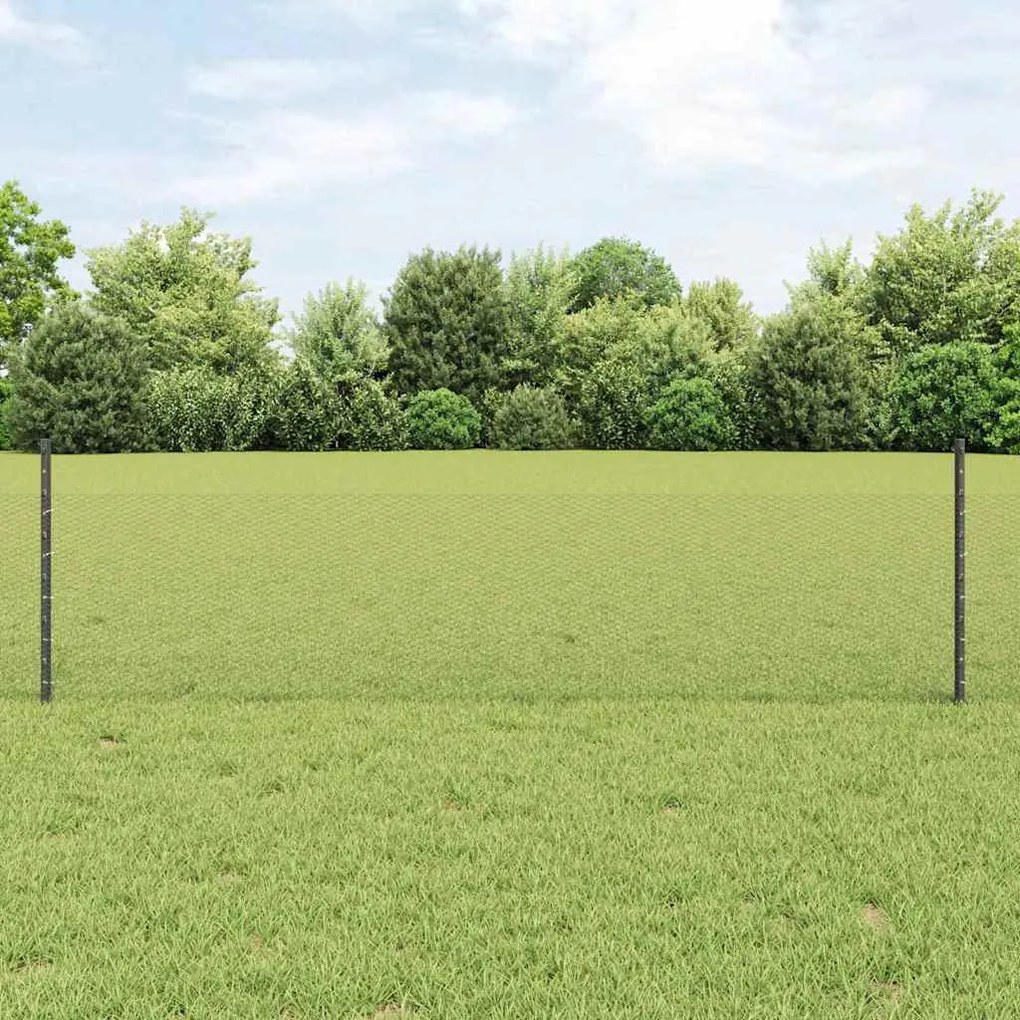 Postes de Cerca vidaXL 5 pcs Canal U Cinza 60 cm Aço