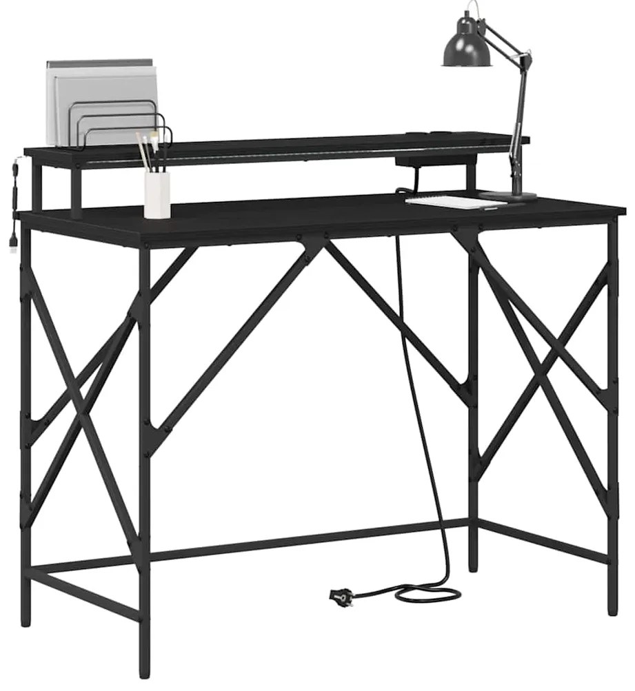 Mesa Carvalho preto 100 x 50 x 86.5 cm Madeira processada