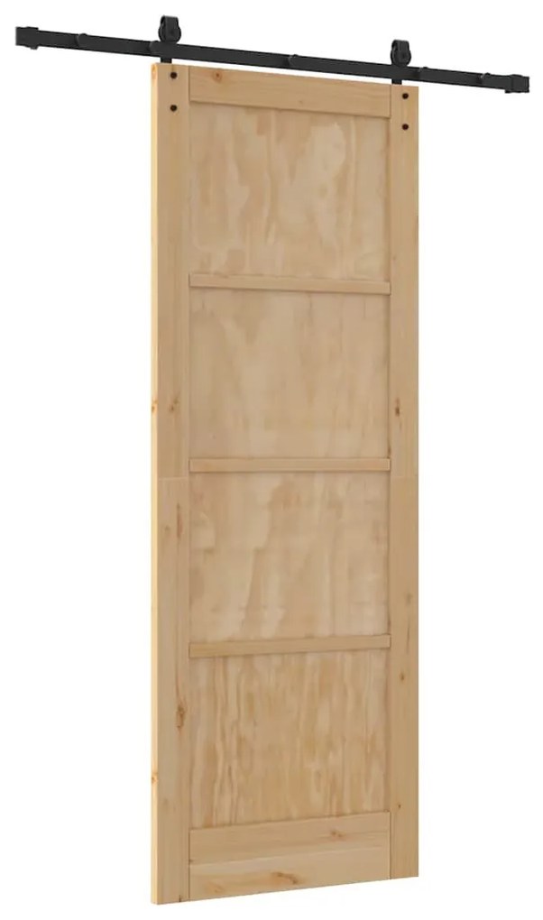 Porta Deslizante Castanho 78 x 211 cm Madeira de pinho maciça