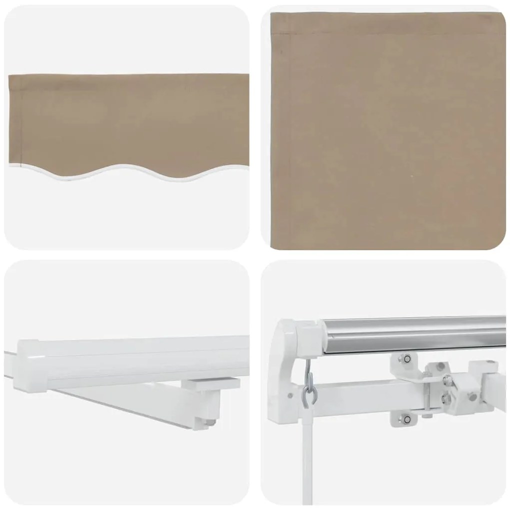 Toldo Retrátil with Manual Bege 400 × 350 cm Bege