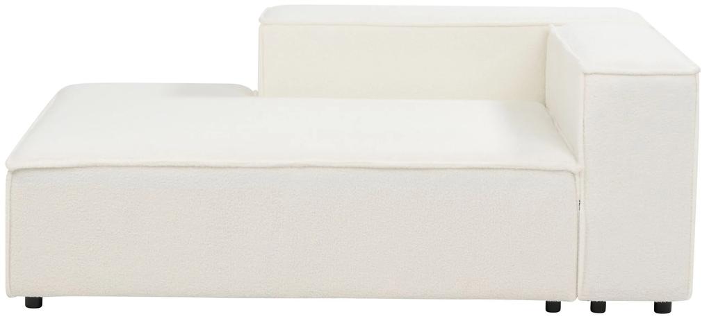 Sofá de canto modular 2 lugares em tecido bouclé branco à direita APRICA Beliani