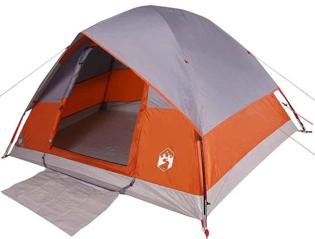 Tenda familiar cúpula para 6 pessoas impermeável laranja
