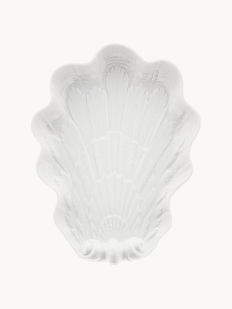 Prato de servir em porcelana artesanal Swan