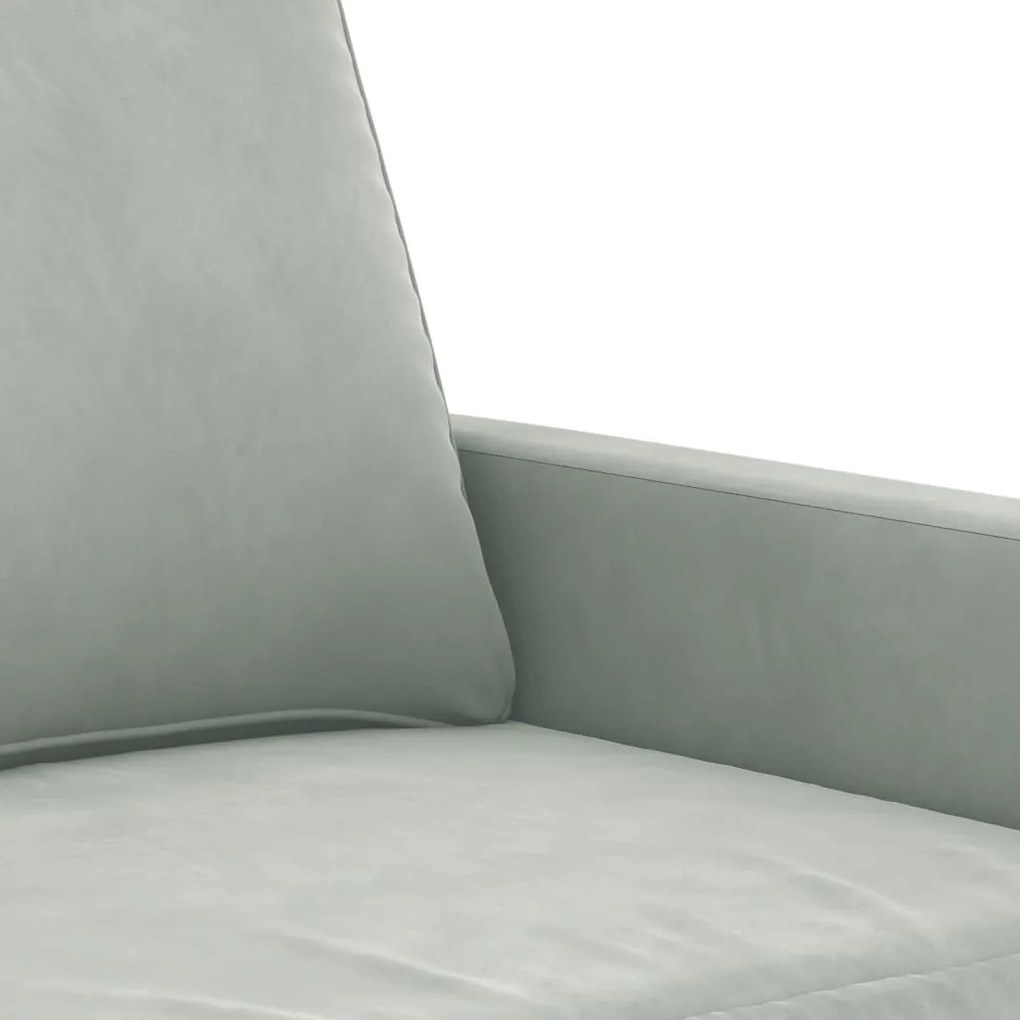 4 pcs conjunto de sofás veludo cinzento-claro