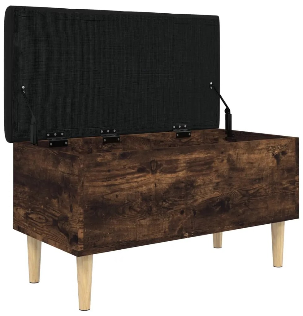 Banco de arrumação 82x42x46cm derivados madeira carvalho fumado