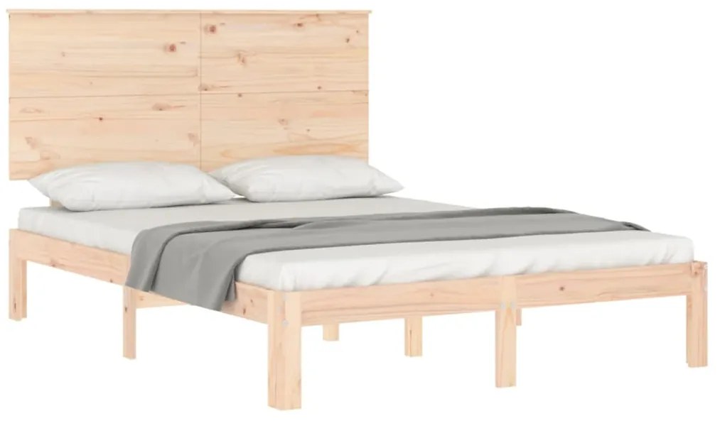 Cama sem colchão 140x200 cm madeira de pinho maciça
