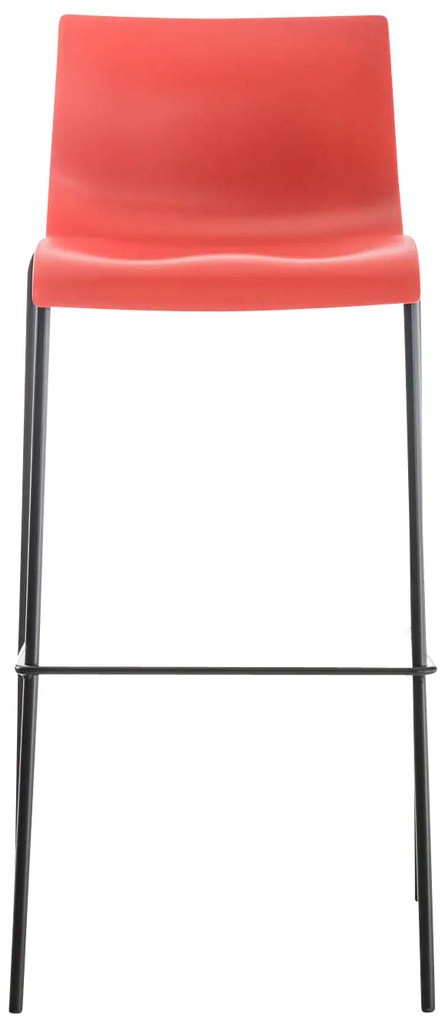Conjunto de 2 bancos de bar Hoover em plástico e com estrutura preta 43 x 100 x 48 cm Vermelho