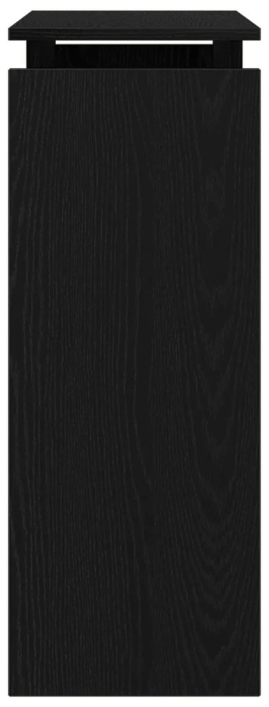 Mesa de Consola vidaXL Preta em Carvalho 80x30x80 cm em Madeira de Eng
