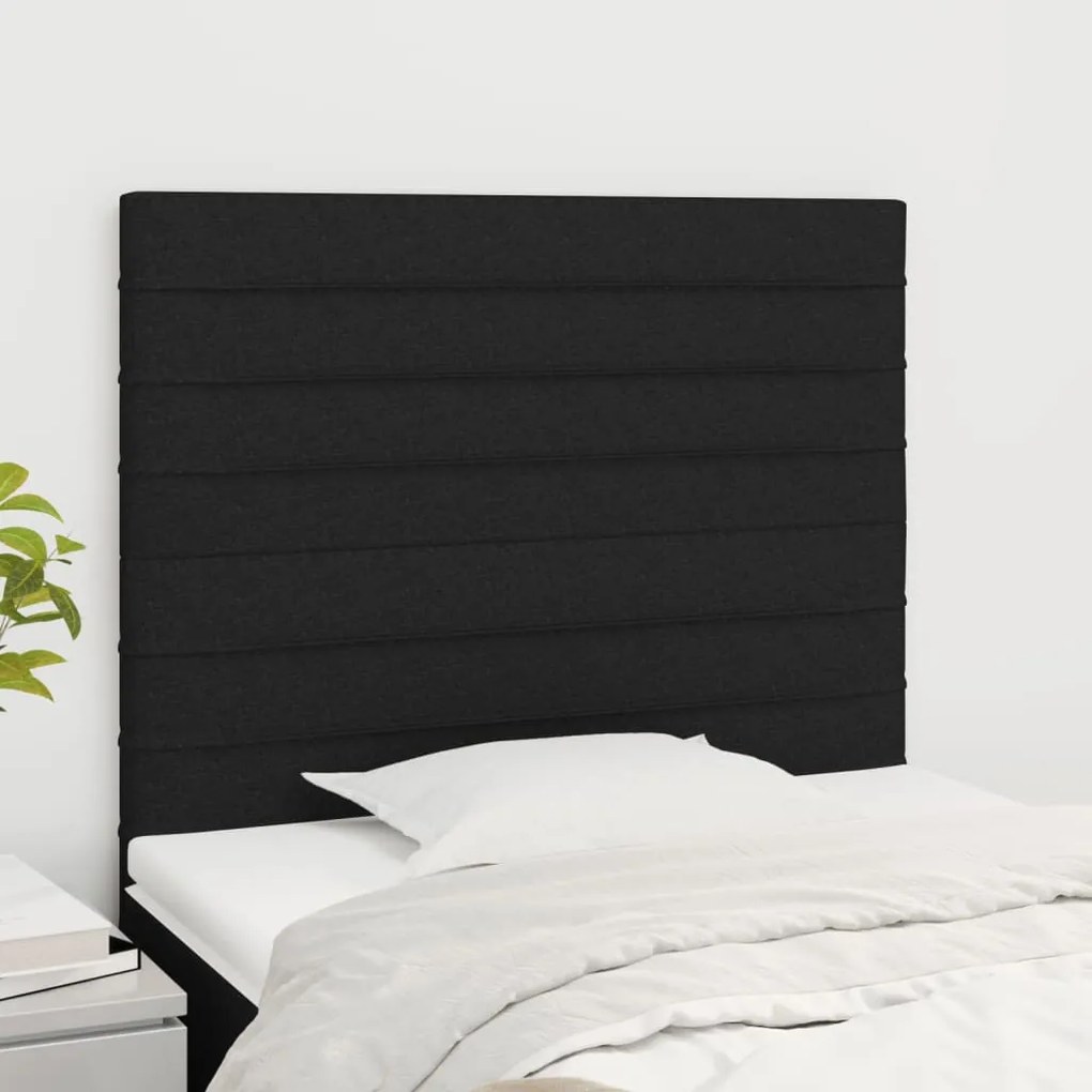 Cabeceira de cama 2 pcs tecido 90x5x78/88 cm preto