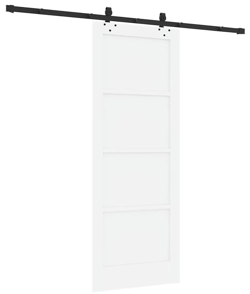 Porta Deslizante com Conjunto de Hardware 'ORKDAL'de Madeira Sólida de
