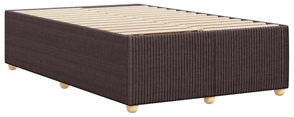 Estrutura de cama sem colchão 120x200 cm tecido castanho-escuro
