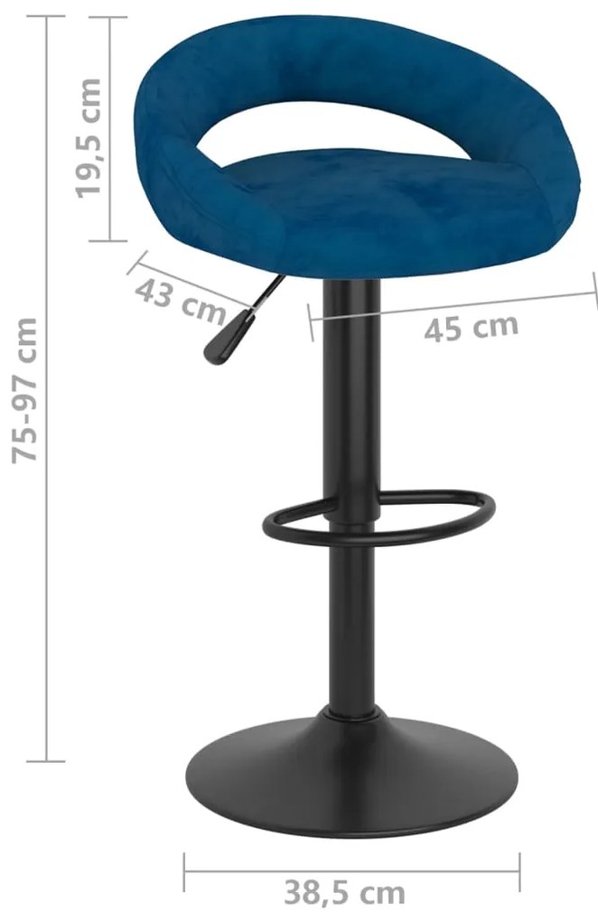 Bancos de bar 2 pcs veludo azul