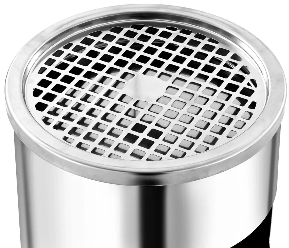 Caixote do lixo com cinzeiro para parede 26 L aço inoxidável