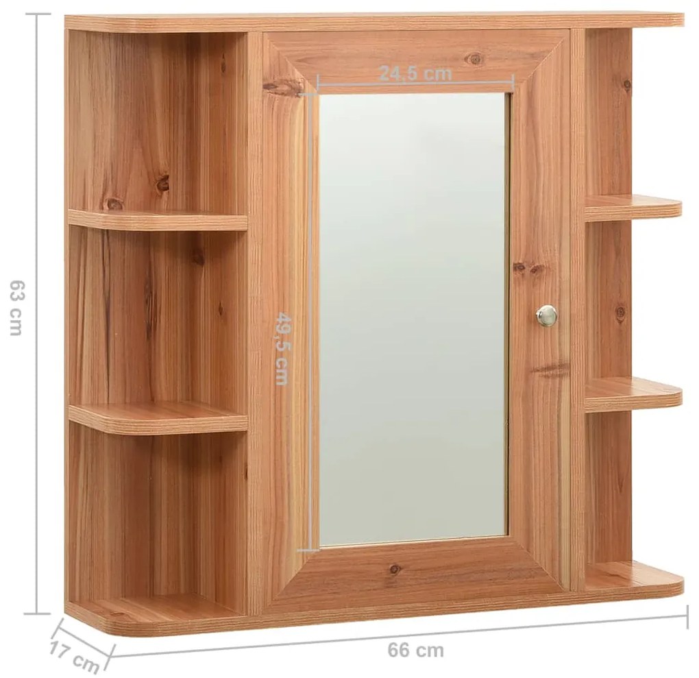 Armário espelhado para casa de banho 66x17x63 cm MDF carvalho
