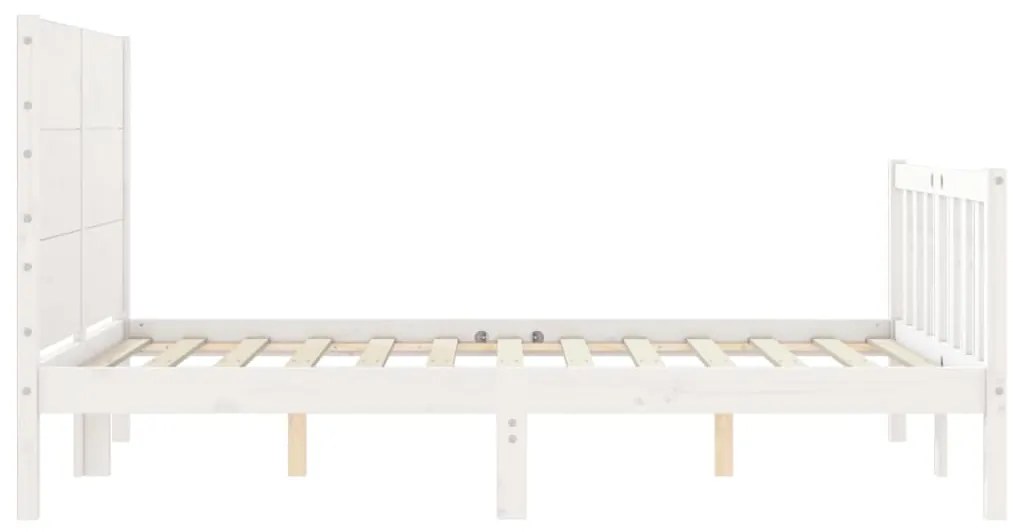 Cama sem colchão 140x200 cm madeira de pinho maciça branco