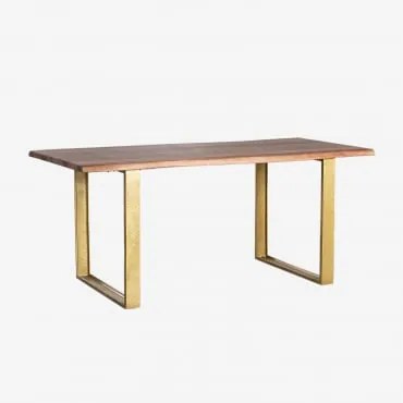 Mesa De Jantar Retangular 180x95 Cm Em Madeira De Acácia Assier Castanho Acácia - Sklum