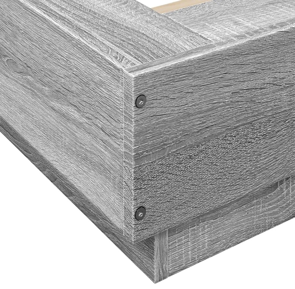 Estrutura de cama 140x200 cm derivados de madeira cinza sonoma