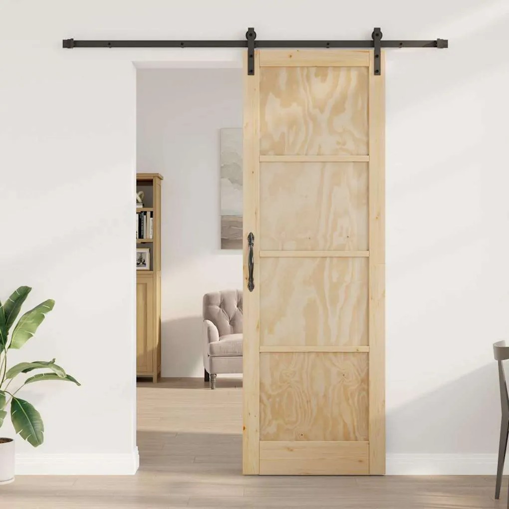 Porta Deslizante vidaXL com Conjunto de Acessórios 78x232 cm em Madeir
