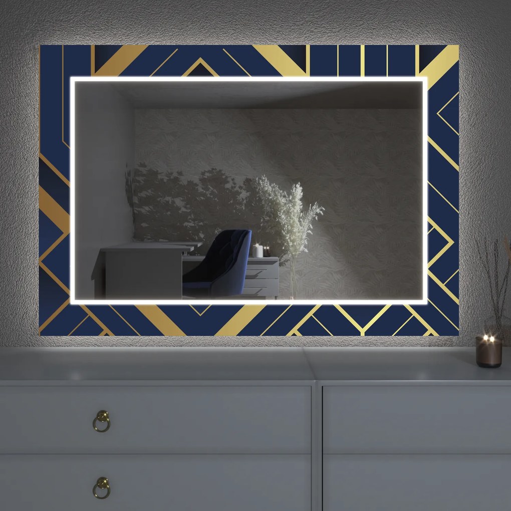 Espelho LED com decoração D7