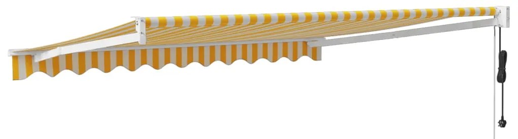 Toldo retrátil automático 3,5x2,5 m amarelo e branco