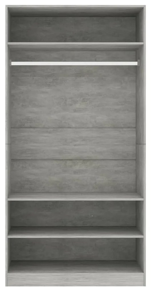 Roupeiro 100x50x200 cm contraplacado cinzento cimento