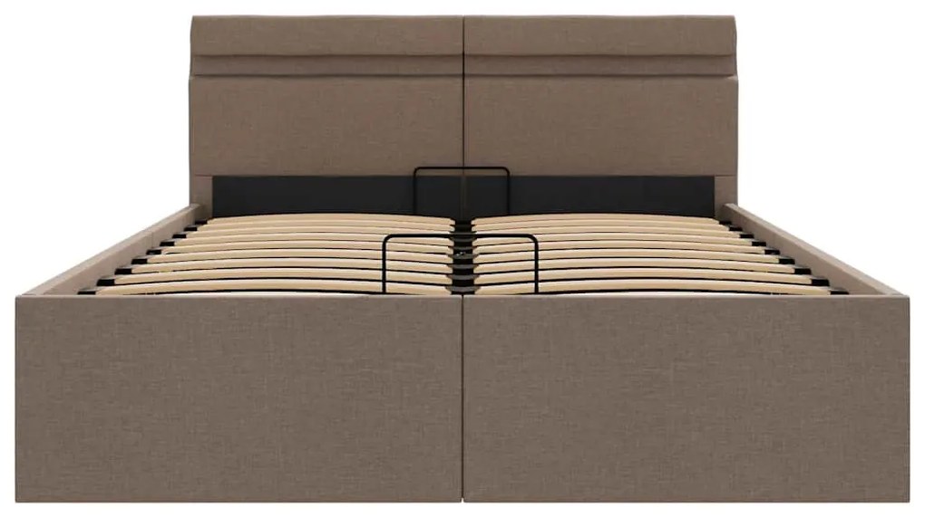 Estrutura cama hidrául.+ LED 120x200cm tecido cinza-acastanhado