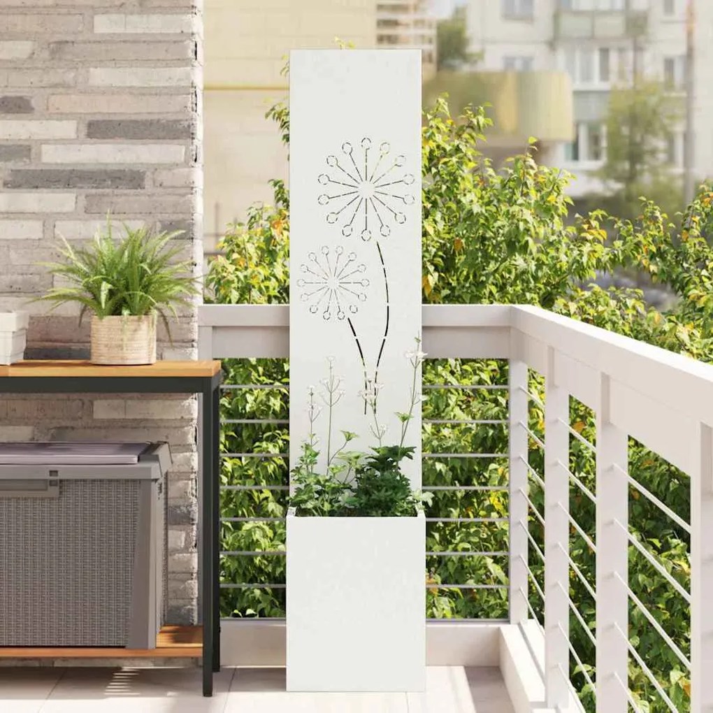 vidaXL Tela de Privacidade para Jardim Fretwork Branco 32 x 140 cm