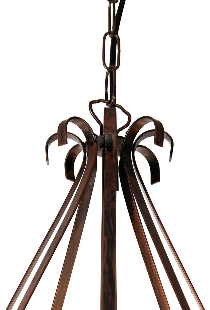 Candeeiro de candelabros inteligente castanho ferrugem 8 luzes incl. Wifi B35 - Giuseppe