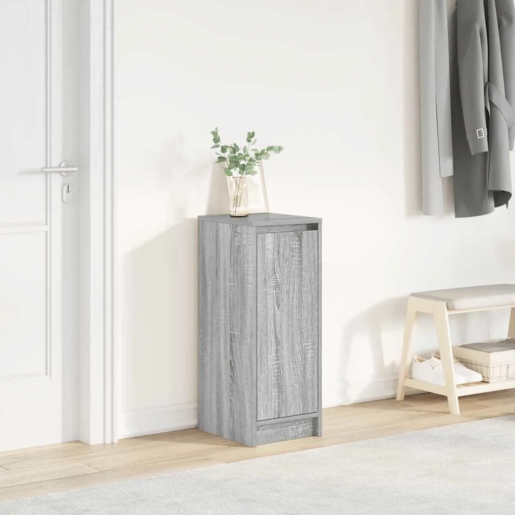 vidaXL Sapateira 29,5x34x76 cm derivados de madeira cinzento sonoma