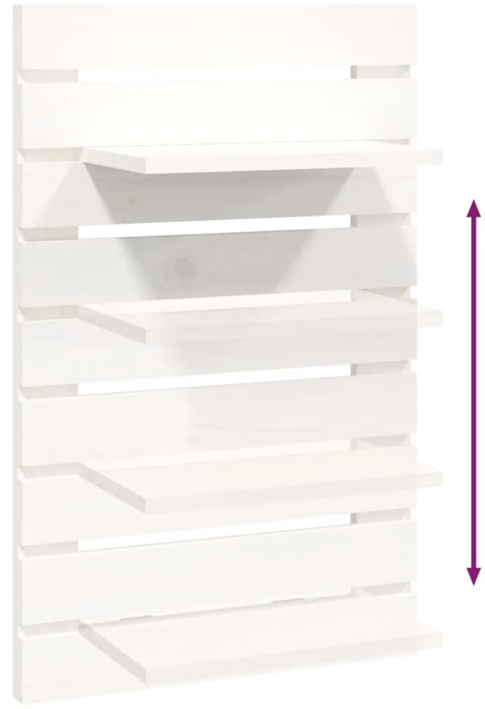 Prateleiras de montagem na parede 2 pcs pinho maciço branco