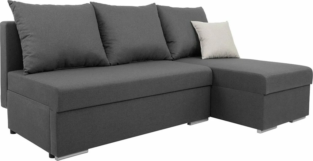 Sofá de canto Boston 737, Cama com arrumação, 201x137x96cm, 98.5 kg, Pernas: Plástico