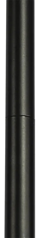 Candeeiro de pé Art Deco preto 3 luzes com vidro fumê - VIDRO