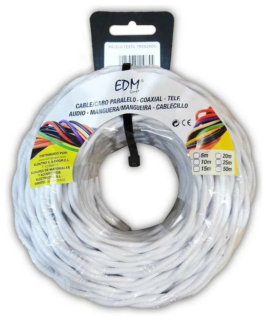 Cabo EDM 3 x 1 mm Branco 5 m
