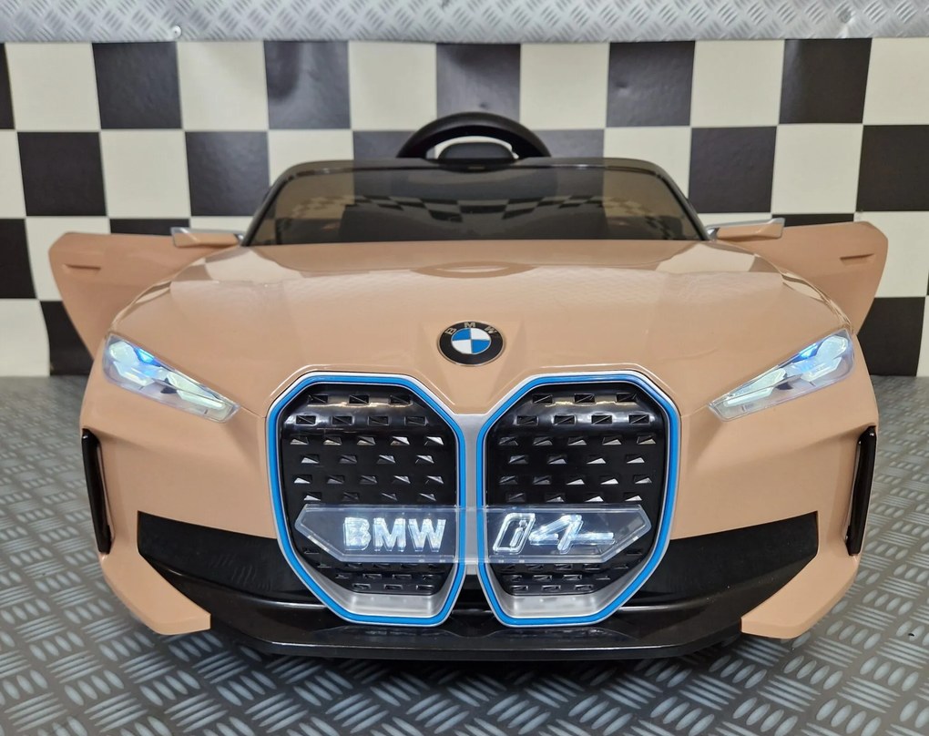 Carro eletrico bateria crianças BMW i4 12V Bege