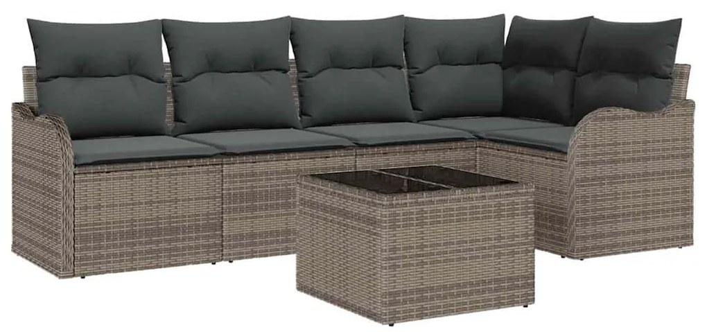 Conjunto de Sofá de Jardim vidaXL 5 Peças com Almofadas Preto Poliratt
