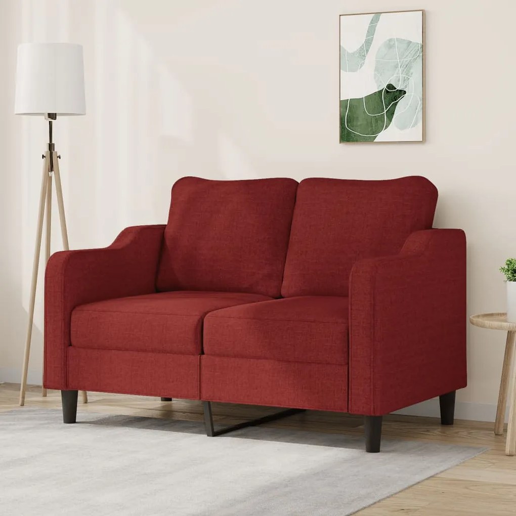 Sofá de 2 lugares tecido 120 cm vermelho tinto