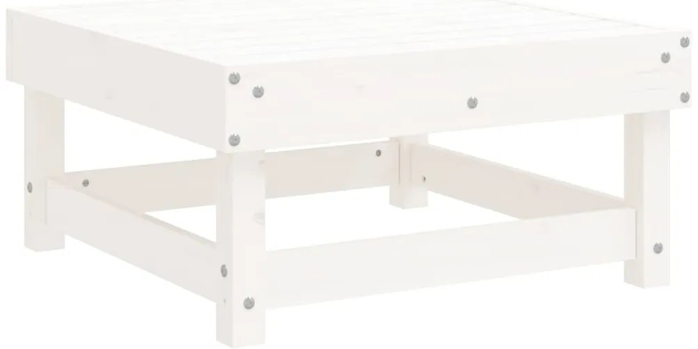 5 pcs conjunto lounge de jardim madeira de pinho maciça branco