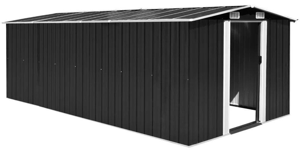 vidaXL Abrigo de jardim 257x489x181 cm metal antracite