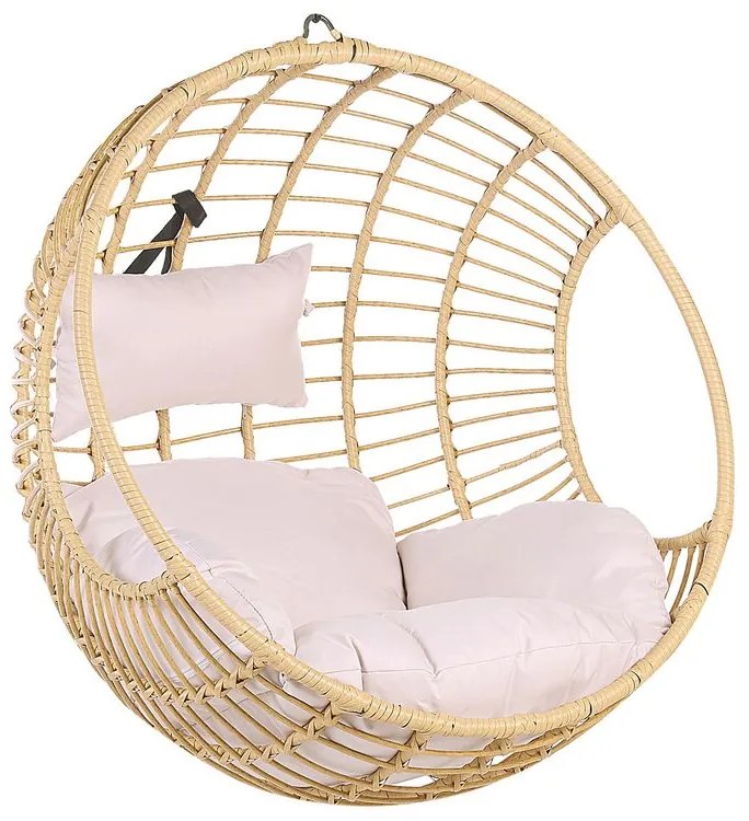 Cadeira suspensa em rattan cor natural ASPIO Beliani