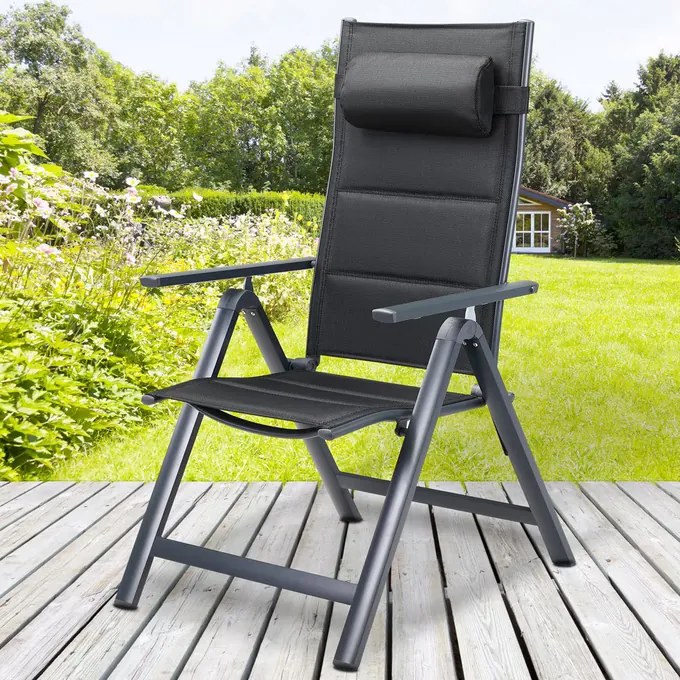 Conjunto de 2 Cadeiras de jardim Bern Premium estofada antracite