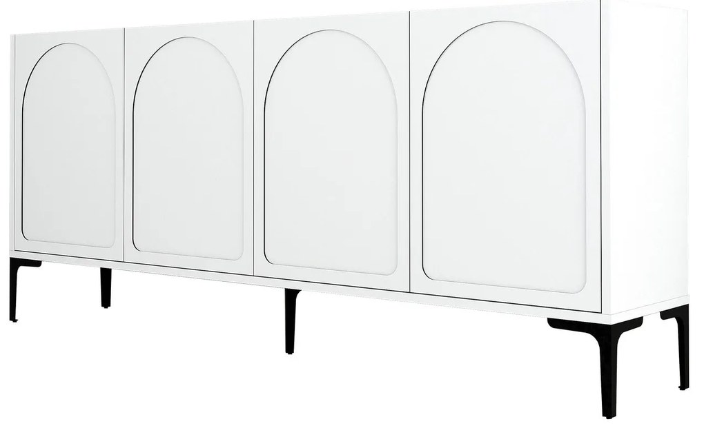 Console Lyon – Branco e Preto – 180x79x35 cm