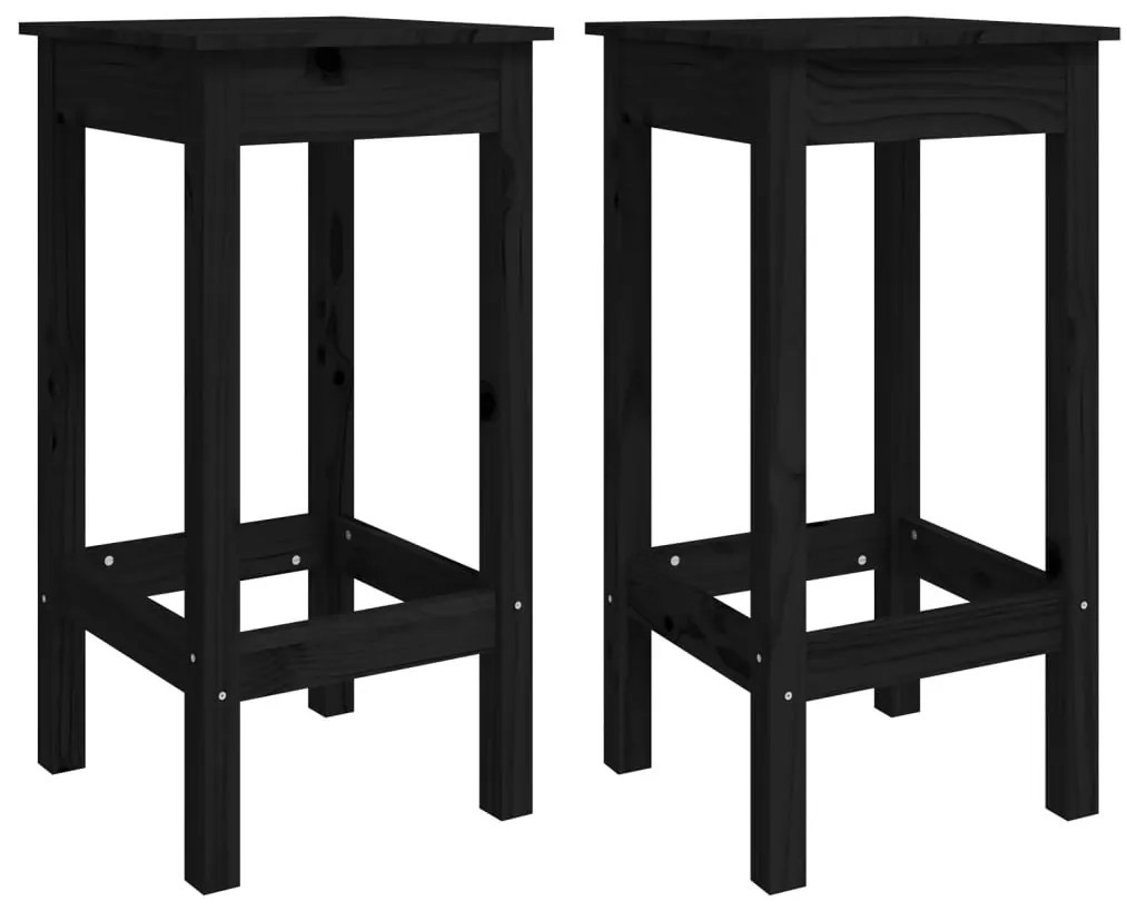 3 pcs conjunto de bar para jardim pinho maciço preto