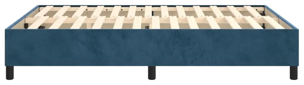 Estrutura de cama sem colchão 140x200 cm veludo azul-escuro