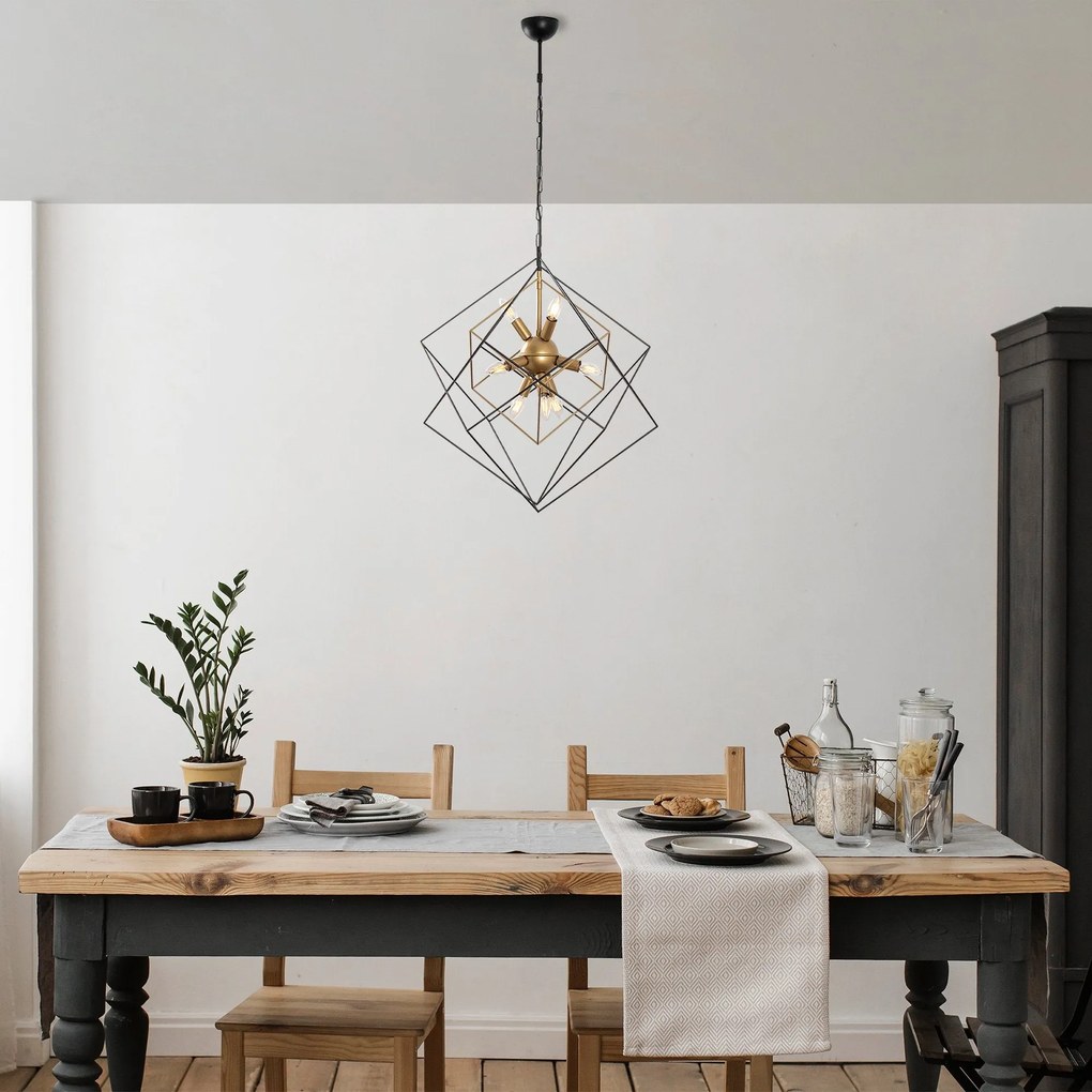 Chandelier Till – Preto Antigo – 62 x 62 x 125 cm