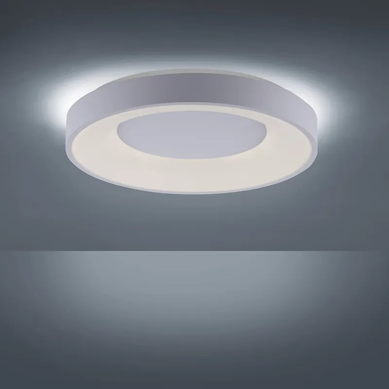 Candeeiro de teto moderno branco com LED regulável em 3 níveis - Steffie Moderno